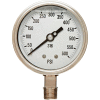 PIC Gauges 4" All Stainless Pressure Gauge, 1/2" NPT, 0/600 PSI, Dry Fillable, LM, 4001-2LK-GF