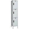 Hallowell UELBP1588-3PL Laptop/Backpack Locker, 15x18x24, 3 Tier, 1 Wide, Unassembled - Light Gray