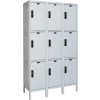 Hallowell UELBP3518-3PL Laptop/Backpack Locker, 45x21x24, 3 Tier, 3 Wide, Unassembled - Light Gray