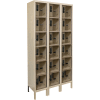 Hallowell UESVP3288 Safety-View Plus Locker w/DigiTech Lock 12x18x12 - 6 Tier 3W Unassembled - Tan