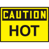 Accuform LCHL675VSP Caution Hot Label, 5"W x 3-1/2"H, Adhesive Vinyl, 5/Pack