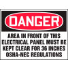 Accuform LELC002XVE Electrical Hazard Label, Danger, 5"W x 3-1/2"H, Dura-Vinyl™, 1/Each