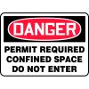 Accuform MCSP058VP Danger Sign, Permit Required Confined Space Do Not Enter, 14"W x 10"H, Plastic