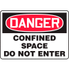 Accuform MCSP230VP Danger Sign, Confined Space Do Not Enter, 14"W x 10"H, Plastic