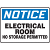 Accuform MELC804VS Notice Sign, Electrical Room No Storage Permitted, 14"W x 10"H, Adhesive Vinyl