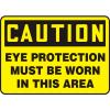 Accuform MPPA606VS Caution Sign, Eye Protection Must Be Worn..., 14"W x 10"H, Adhesive Vinyl