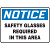 Accuform MPPA801VP Notice Sign, Safety Glasses Required In This Area, 14"W x 10"H, Plastic