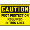 Accuform MPPE408VP Caution Sign, Foot Protection Required In This Area, 10"W x 7"H, Plastic