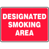 Accuform MSMK404VS Designated Smoking Area Sign, 10"W x 7"H, Adhesive Vinyl