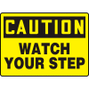 Accuform MSTF661VS Caution Sign, Watch Your Step, 14"W x 10"H, Adhesive Vinyl
