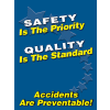 Accuform SP124512L Safety Is The Priority Poster, 17"W x 22"H, Laminated Poly