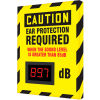 Accuform SCS601 Decibel Meter Sign, Caution Ear Protection Required, 12&quot; x 10&quot; x 1&quot;
