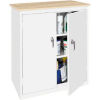 Steel Cabinets USA Counter High All-Welded Storage Cabinet W/Plastic Top, 36"Wx18"Dx42"H, White