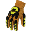 Ironclad ULD-IMPC5-02-S Ultimate Leather 360 Cut w/Impact Gloves, 1 Pair, Tan/Black/Yellow, Small