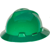 MSA V-Gard® Slotted Full-Brim Hat With 1-Touch Suspension, Green - Pkg Qty 20