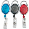 Baumgartens® Quick Clip ID Card Reel, 30" Cord, Black/Blue/Red, 3/Pack
