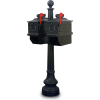 United Visual Products Columbus Double Residential Mailbox & Post N1021782A - Black