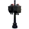 United Visual Products Port Angeles Double Residential Mailbox & Post N1021955 - Black