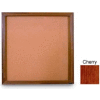 United Visual Products 36"W x 36"H 1-Door Non-Illuminated Corkboard with Cherry Frame