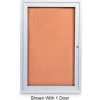 United Visual Products 48"W x 36"H 2-Door Outdoor Enclosed Corkboard with Satin Aluminum Frame
