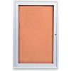 United Visual 18"W x 24"H 1-Door Outdoor Enclosed Illuminated Corkboard w/Satin Aluminum Frame