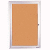 United Visual Products 24"W x 36"H 1-Door Outdoor Enclosed Corkboard with Radius Frame