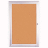 United Visual Products 36"W x 36"H 1-Door Outdoor Enclosed Corkboard with Radius Frame