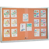 United Visual Products 72"W x 48"H Sliding Glass Door Corkboard with Satin Frame
