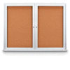 United Visual Products 48"W x 36"H Outdoor Combo Board w/Two Corkboards