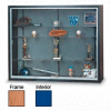 60" x 48" x 8" Oak Laminate Display Case w/3 Shelves and Cobalt Accent Interior