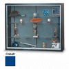 72"x48"x8" Black Laminate Display Case w/3 Shelves and Cobalt Accent Interior