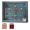 48" x 36" x 12" Oak Laminate Display Case w/Two Shelves and Burgundy Interior