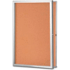 United Visual Products 48"W x 36"H Slim Style Radius Framed Corkboard with Satin Frame