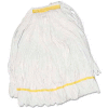 Medium Enviro Clean Looped-End Cotton/Synthetic Mop Head W/ Tailband, White 12/Pack - UNS8002