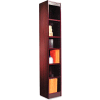 Alera ALEBCS67212MY Narrow Profile Bookcase, Wood Veneer, 6-Shelf,12"Wx12"Dx72"H, Mahogany