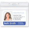 Advantus® Resealable ID Badge Holder, Horizontal, 3-3/4" x 2-5/8", Clear, 50/Pack