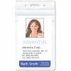 Advantus® Resealable ID Badge Holder, Vertical, 2-5/8" x 3-3/4", Clear, 50/Pack