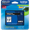 Brother® P-Touch® TZe Labeling Tape, 1/2"W, White on Black