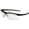 MCR Safety DL110 Crews Dallas Wraparound Safety Glasses, Black Frame, Clear Lens, Hard-Coat, 1 Pair