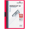 Durable® Vinyl DuraClip Report Cover w/Clip, Letter, Holds 30 Pages, Clear/Red