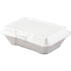 Hinged Lid Foam Food Containers 6-2/5" x 9-3/10" x 2-9/10" - 200 Pack