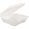 Hinged Lid Foam Food Containers 9-1/4" x 9-1/4" x 3" - 200 Pack