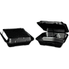 Hinged Lid Foam Food Container 9-1/4" x 9-1/4" x 3" 3 Compartment - 200 Pack