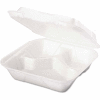 Hinged Lid Foam Food Container 8-1/4" x 8" x 3" 1 Compartment - 200 Pack