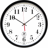 Chicago Lighthouse Atomic Slimline Contemporary Clock, 16-1/2", Black