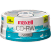 Maxell 630026 CD-RW Discs, 700MB/80min, 4x, Spindle, Silver, 25/Pack