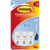 3M Command™ Clear Hooks & Strips, Plastic/Wire, Small, 3 Hooks w/ 4 Adhesive Strips per Pack