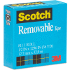 Scotch® Removable Tape, 1/2" x 1296", 1" Core