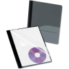 Oxford® Clear Front Report Cover, CD Pocket, 3 Fasteners, Letter, Black, 25/Box