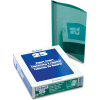 Oxford® Premium Paper Clear Front Cover, 3 Fasteners, Letter, Green, 25/Box